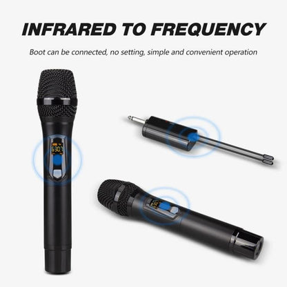 DEBRA A-25 UHF Wireless Rechargeable Microphone System for Stage KTV, Model:Two Mic(Black) - Microphone by DEBRA | Online Shopping UK | buy2fix