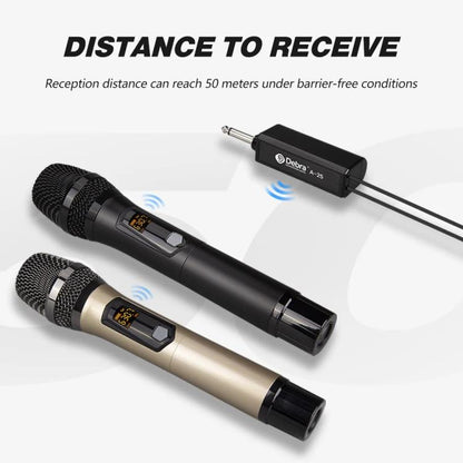 DEBRA A-25 UHF Wireless Rechargeable Microphone System for Stage KTV, Model:One Mic(Gold) - Microphone by DEBRA | Online Shopping UK | buy2fix