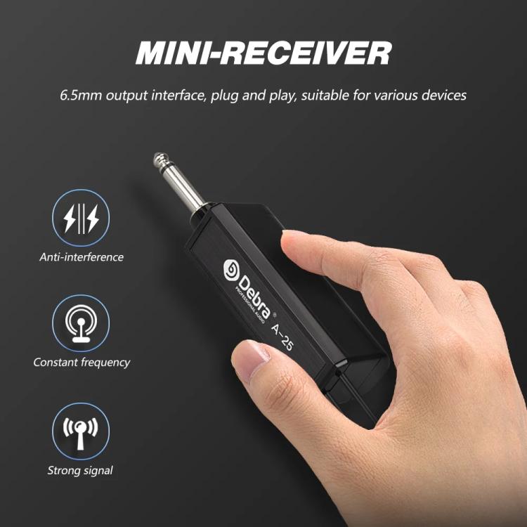 DEBRA A-25 UHF Wireless Rechargeable Microphone System for Stage KTV, Model:One Mic(Black) - Microphone by DEBRA | Online Shopping UK | buy2fix