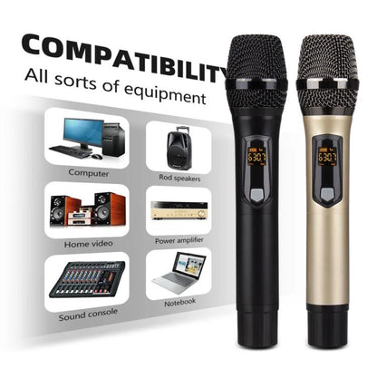 DEBRA A-25 UHF Wireless Rechargeable Microphone System for Stage KTV, Model:One Mic(Gold) - Microphone by DEBRA | Online Shopping UK | buy2fix