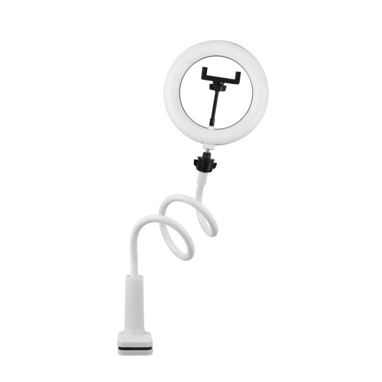 8 inch Striped Selfie Live Streaming Photography Lazy Stand LED Ring Fill Light Set(White) - Ring Light by buy2fix | Online Shopping UK | buy2fix