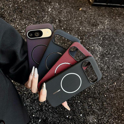 For Google Pixel 10 / 10 Pro Carbon Fiber Texture MagSafe Phone Case(Purple) - Google Cases by buy2fix | Online Shopping UK | buy2fix