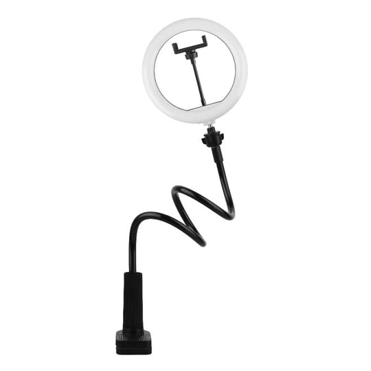 10 inch Striped Selfie Live Streaming Photography Lazy Stand LED Ring Fill Light Set(Black)