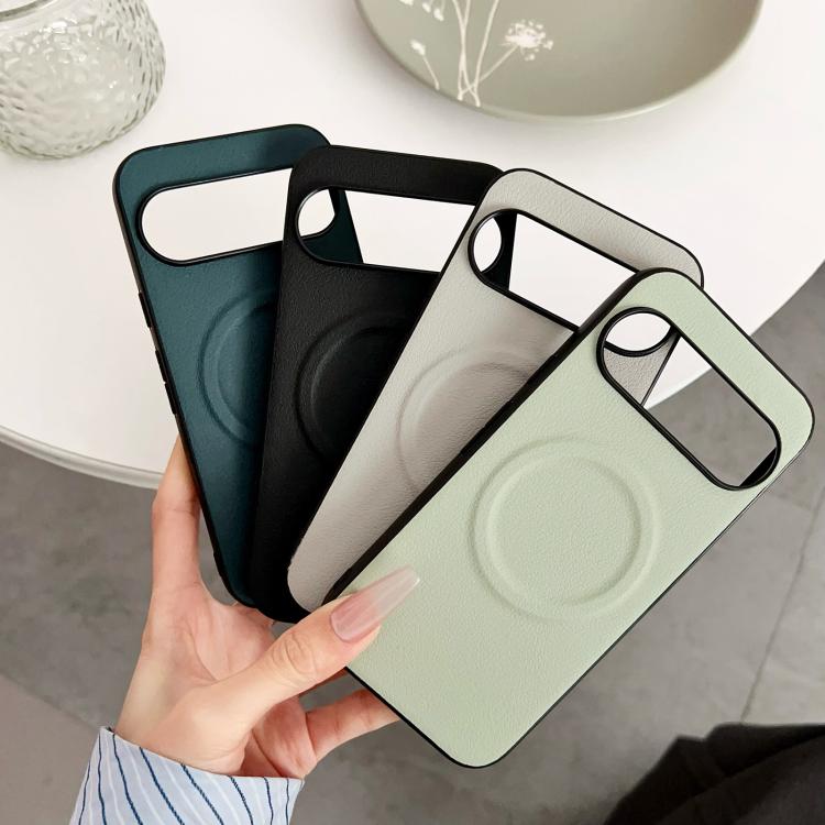 For Google Pixel 10 / 10 Pro Magsafe Magnetic Plain Leather Phone Case(White) - Google Cases by buy2fix | Online Shopping UK | buy2fix