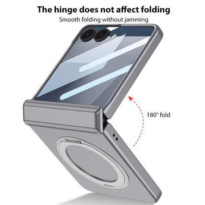 For Samsung Galaxy Z Flip7 5G GKK Integrated Magnetic Folding Hinge Full Coverage Phone Case with Rotating Bracket(Black) - Galaxy Z Flip7 5G Cases by GKK | Online Shopping UK | buy2fix
