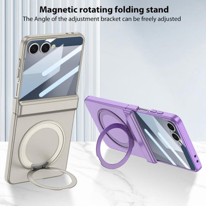 For Samsung Galaxy Z Flip7 5G GKK Integrated Magnetic Folding Hinge Full Coverage Phone Case with Rotating Bracket(Titanium Gray) - Galaxy Z Flip7 5G Cases by GKK | Online Shopping UK | buy2fix