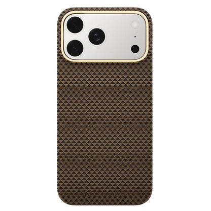 For iPhone 17 Pro Max Metal Frame Nanofiber MagSafe Magnetic Phone Case(Gold) - iPhone 17 Pro Max Cases by buy2fix | Online Shopping UK | buy2fix
