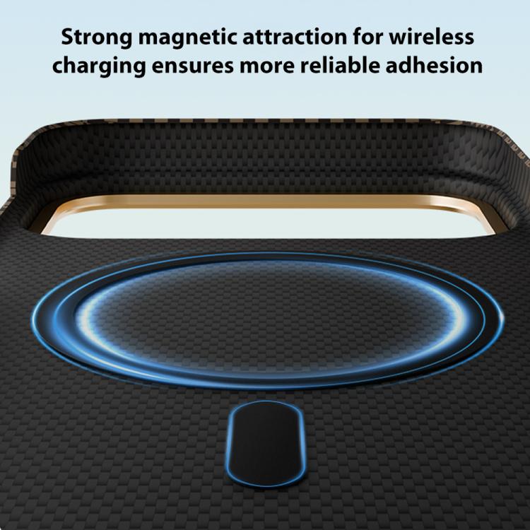 For iPhone 17 Pro Max Metal Frame Nanofiber MagSafe Magnetic Phone Case(Gold) - iPhone 17 Pro Max Cases by buy2fix | Online Shopping UK | buy2fix