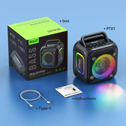 Zealot PT01 30W Portable Outdoor IPX6 RGB Stereo Bluetooth Speaker(Blue) - Waterproof Speaker by ZEALOT | Online Shopping UK | buy2fix