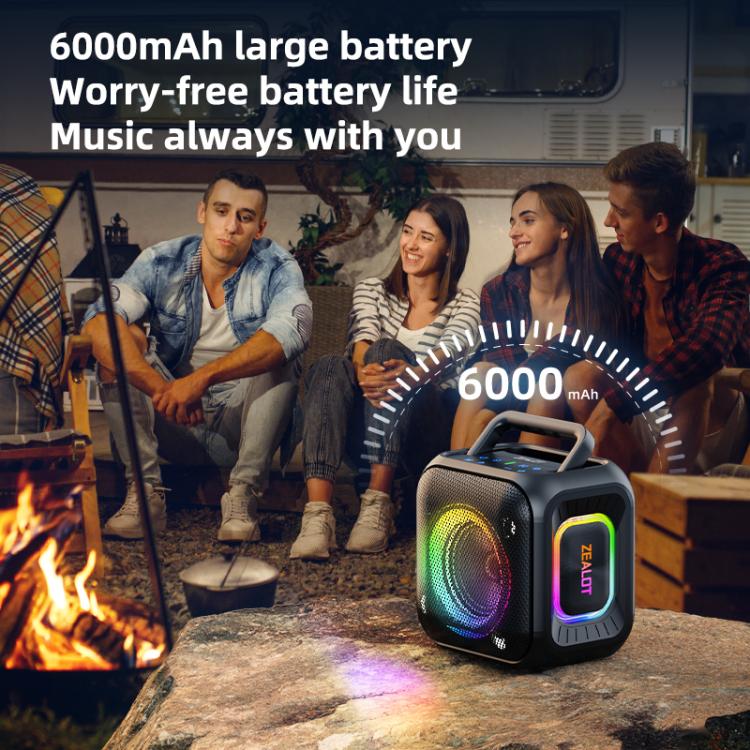 Zealot PT01 30W Portable Outdoor IPX6 RGB Stereo Bluetooth Speaker(Blue) - Waterproof Speaker by ZEALOT | Online Shopping UK | buy2fix
