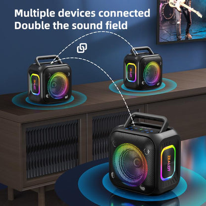 Zealot PT01 30W Portable Outdoor IPX6 RGB Stereo Bluetooth Speaker(Blue) - Waterproof Speaker by ZEALOT | Online Shopping UK | buy2fix