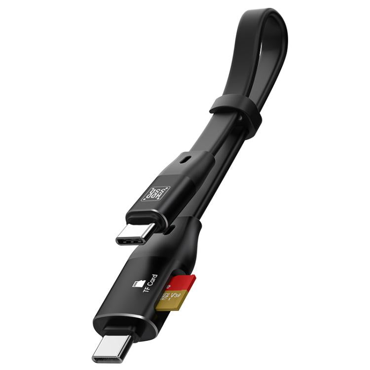 OTG Type-C to Type-C USB3.1 Gen2 High Speed Charging Cable with Card Reader, Length:20cm(Black) - Multifunctional Cable by buy2fix | Online Shopping UK | buy2fix