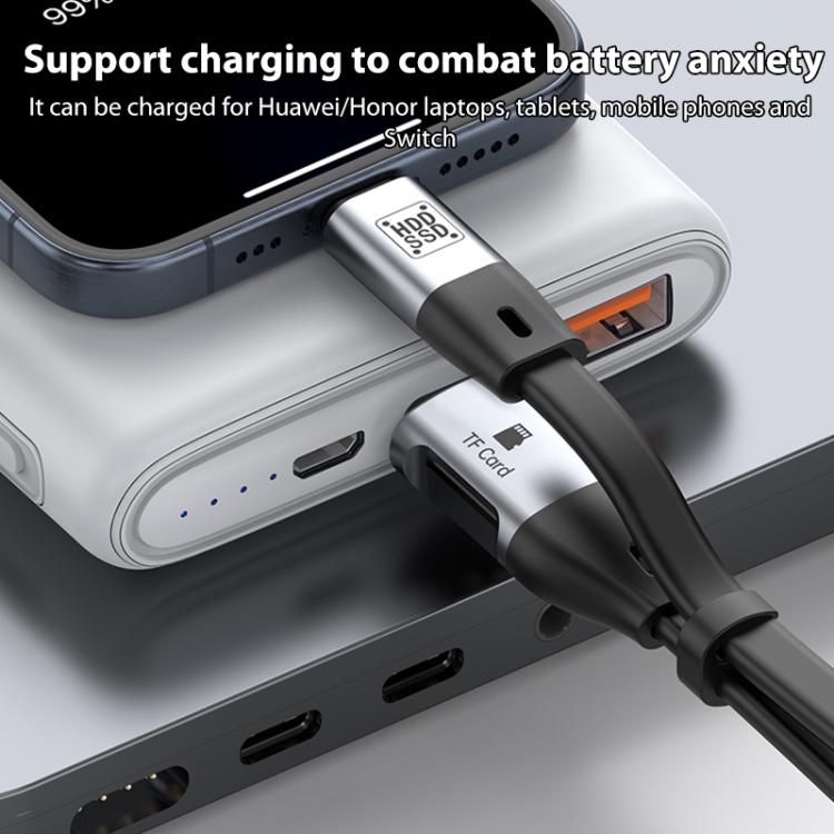 OTG Type-C to Type-C USB3.1 Gen2 High Speed Charging Cable with Card Reader, Length:20cm(Black) - Multifunctional Cable by buy2fix | Online Shopping UK | buy2fix