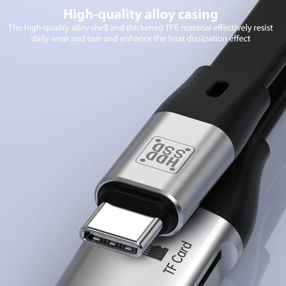 OTG Type-C to Type-C USB3.1 Gen2 High Speed Charging Cable with Card Reader, Length:20cm(Black) - Multifunctional Cable by buy2fix | Online Shopping UK | buy2fix