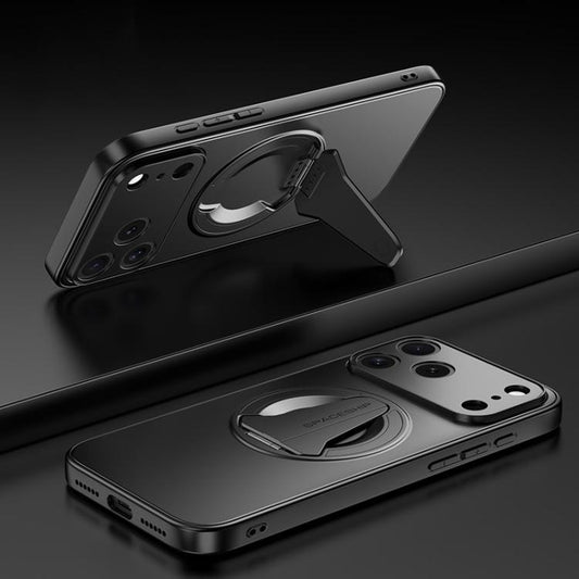 For iPhone 17 Pro Spaceship MagSafe Folding Holder Phone Case(Black) - iPhone 17 Pro Cases by buy2fix | Online Shopping UK | buy2fix