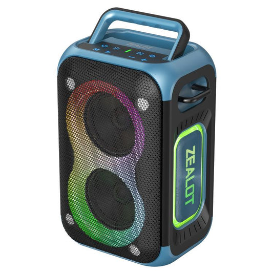 Zealot PT02 60W Portable Outdoor RGB Colorful Light Stereo Bluetooth Speaker(Blue) - Waterproof Speaker by ZEALOT | Online Shopping UK | buy2fix