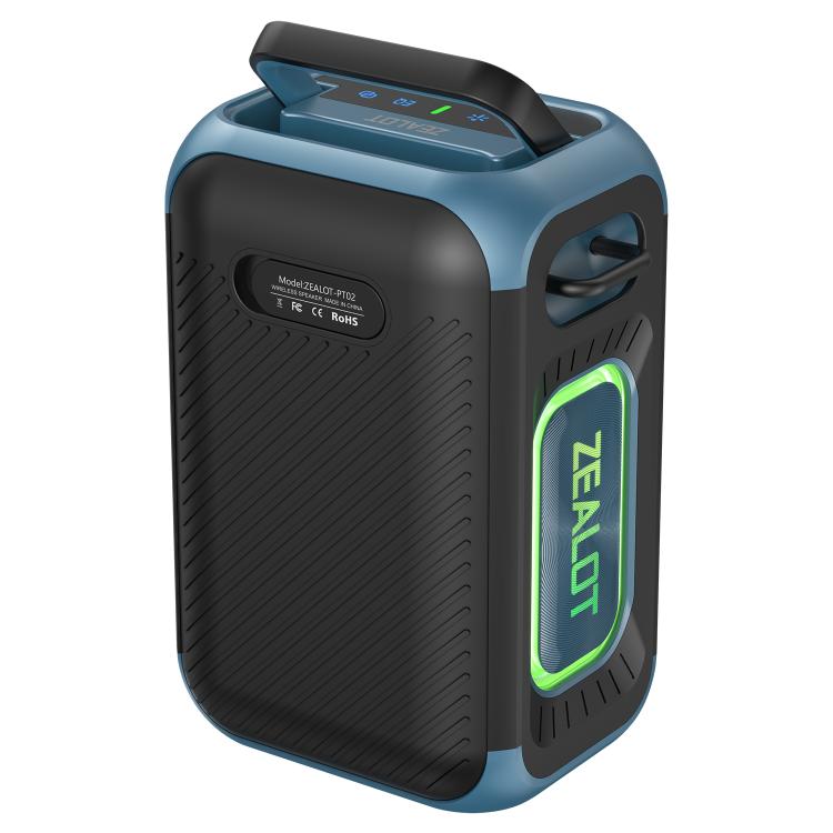 Zealot PT02 60W Portable Outdoor RGB Colorful Light Stereo Bluetooth Speaker(Blue) - Waterproof Speaker by ZEALOT | Online Shopping UK | buy2fix
