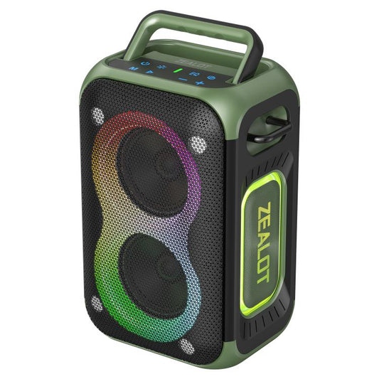Zealot PT02 60W Portable Outdoor RGB Colorful Light Stereo Bluetooth Speaker(Green) - Waterproof Speaker by ZEALOT | Online Shopping UK | buy2fix