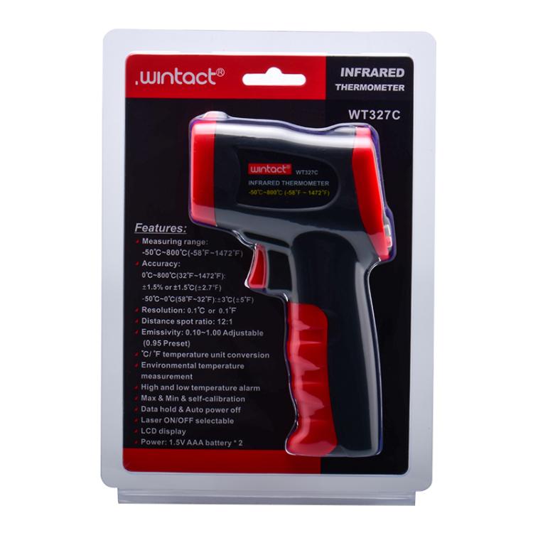Wintact WT327C portable infrared thermometer, measuring range: -50 to 800 degrees Celsius(Black Red) - Thermostat & Thermometer by Wintact | Online Shopping UK | buy2fix