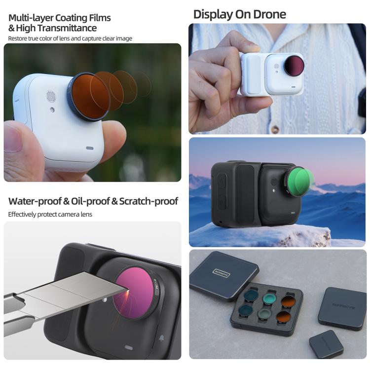 For Insta360 GO Ultra Sunnylife Camera Lens Filter, Filter:4 in 1 NDPL - Len Accessories by Sunnylife | Online Shopping UK | buy2fix