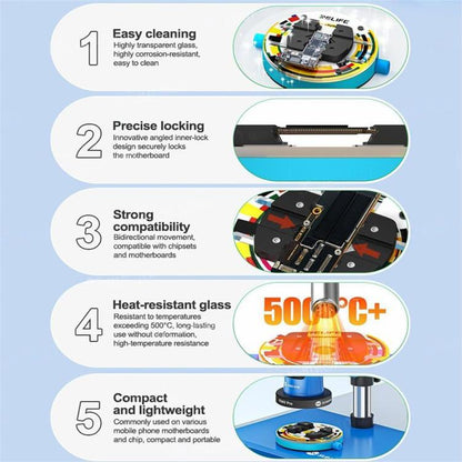 Relife RL-601Q Heat-Insulating Ring-Shaped Tempered Glass Motherboard Repair Fixture - Repair Fixture by RELIFE | Online Shopping UK | buy2fix