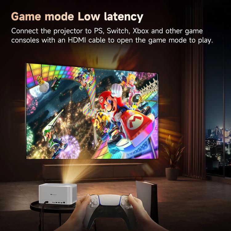 WOWOTO WWT-BL06E Android 9.0 4.45 inch LCD Display 1920x1080P 1000ANSI Smart Projector(US Plug) - LED Projector by WOWOTO | Online Shopping UK | buy2fix