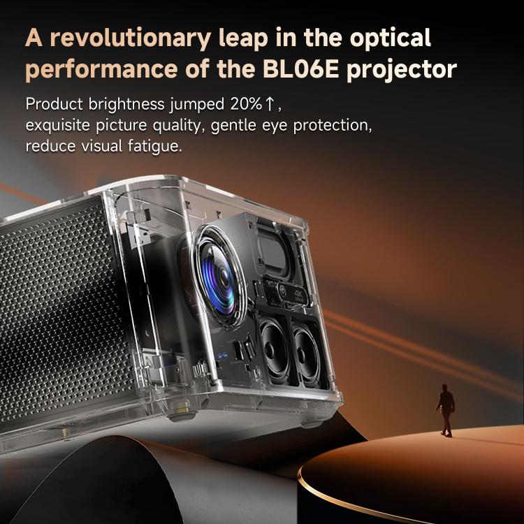 WOWOTO WWT-BL06E Android 9.0 4.45 inch LCD Display 1920x1080P 1000ANSI Smart Projector(UK Plug) - LED Projector by WOWOTO | Online Shopping UK | buy2fix