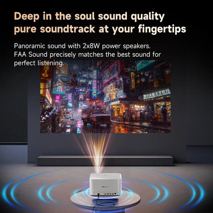 WOWOTO WWT-BL06E Android 9.0 4.45 inch LCD Display 1920x1080P 1000ANSI Smart Projector(EU Plug) - LED Projector by WOWOTO | Online Shopping UK | buy2fix