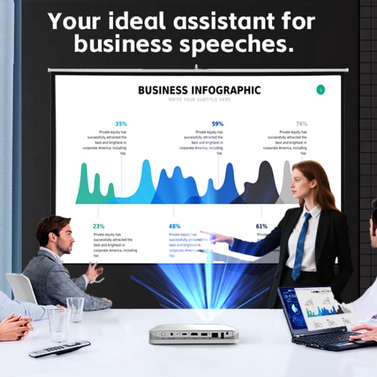 WOWOTO WWT-T10 Android 9.0 DLP 1920x1080P HD 350-400ANSI Smart Projector(US Plug) - LED Projector by WOWOTO | Online Shopping UK | buy2fix