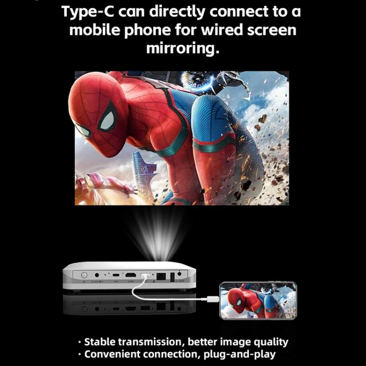 WOWOTO WWT-T10 Android 9.0 DLP 1920x1080P HD 350-400ANSI Smart Projector(US Plug) - LED Projector by WOWOTO | Online Shopping UK | buy2fix