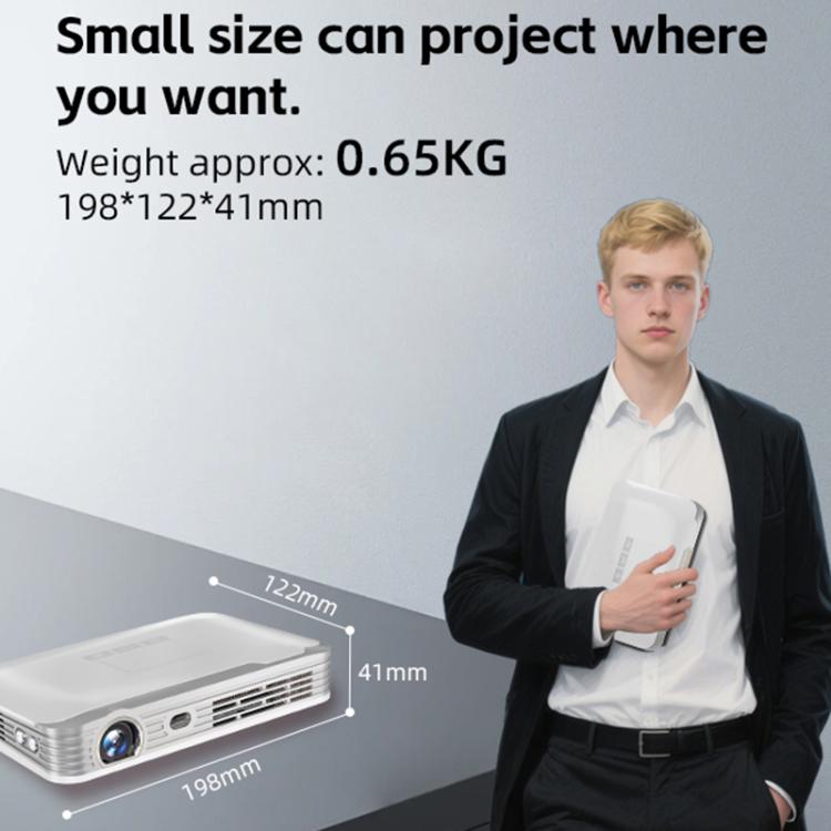 WOWOTO WWT-T10 Android 9.0 DLP 1920x1080P HD 350-400ANSI Smart Projector(EU Plug) - LED Projector by WOWOTO | Online Shopping UK | buy2fix