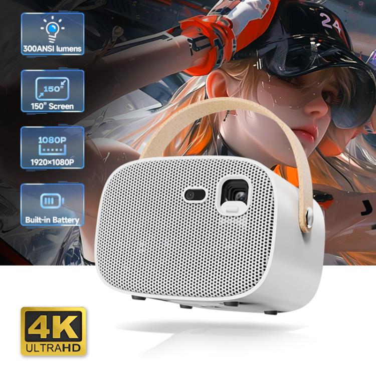 WOWOTO WWT-M8 Android 9 DLP 1920x1080P HD 300ANSI Smart Projector(EU Plug) - LED Projector by WOWOTO | Online Shopping UK | buy2fix