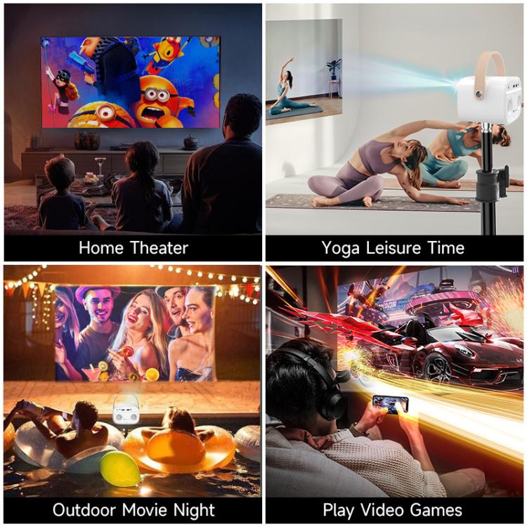 WOWOTO WWT-M8 Android 9 DLP 1920x1080P HD 300ANSI Smart Projector(EU Plug) - LED Projector by WOWOTO | Online Shopping UK | buy2fix