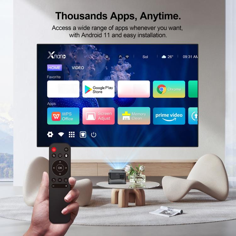 WOWOTO WWT-BL15 Android 11 LCD Display 720P 120ANSI Smart Projector(UK Plug) - LED Projector by WOWOTO | Online Shopping UK | buy2fix