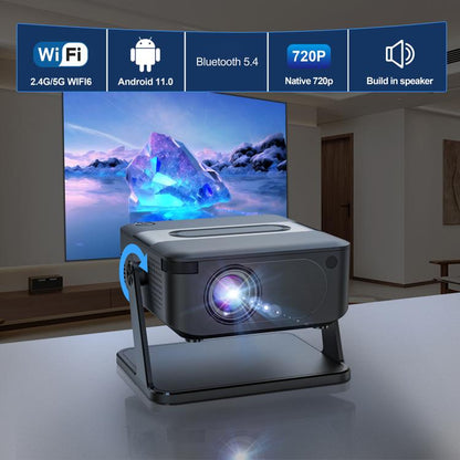 WOWOTO WWT-BL15 Android 11 LCD Display 720P 120ANSI Smart Projector(EU Plug) - LED Projector by WOWOTO | Online Shopping UK | buy2fix