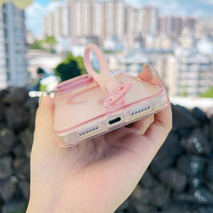 For iPhone 17 Pro Max Gradient Discolor MagSafe Phone Case with Holder / Wrist Strap(Black) - iPhone 17 Pro Max Cases by buy2fix | Online Shopping UK | buy2fix