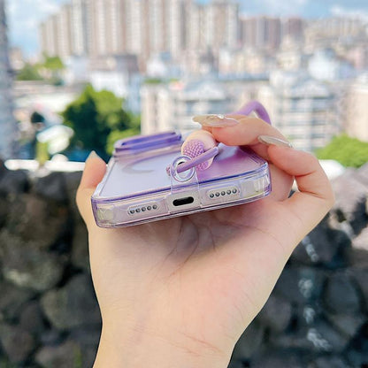 For iPhone 17 Pro Gradient Discolor MagSafe Phone Case with Holder / Wrist Strap(Purple) - iPhone 17 Pro Cases by buy2fix | Online Shopping UK | buy2fix