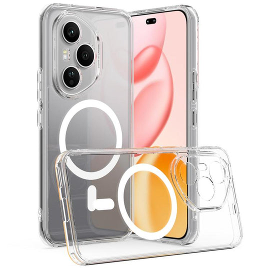 For Honor 400 Pro Global 160.8mm MagSafe Clear Acrylic PC Hybrid TPU Phone Case(Transparent)