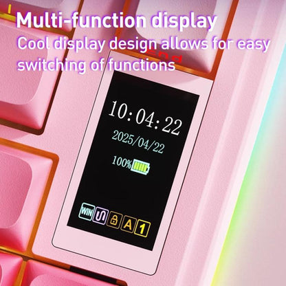 AULA S75 Pro 80 Keys wired/2.4G/Bluetooth Three Model Customizable Gradient Mechanical Keyboard(Side Engraving Pink) - Wireless Keyboard by AULA | Online Shopping UK | buy2fix