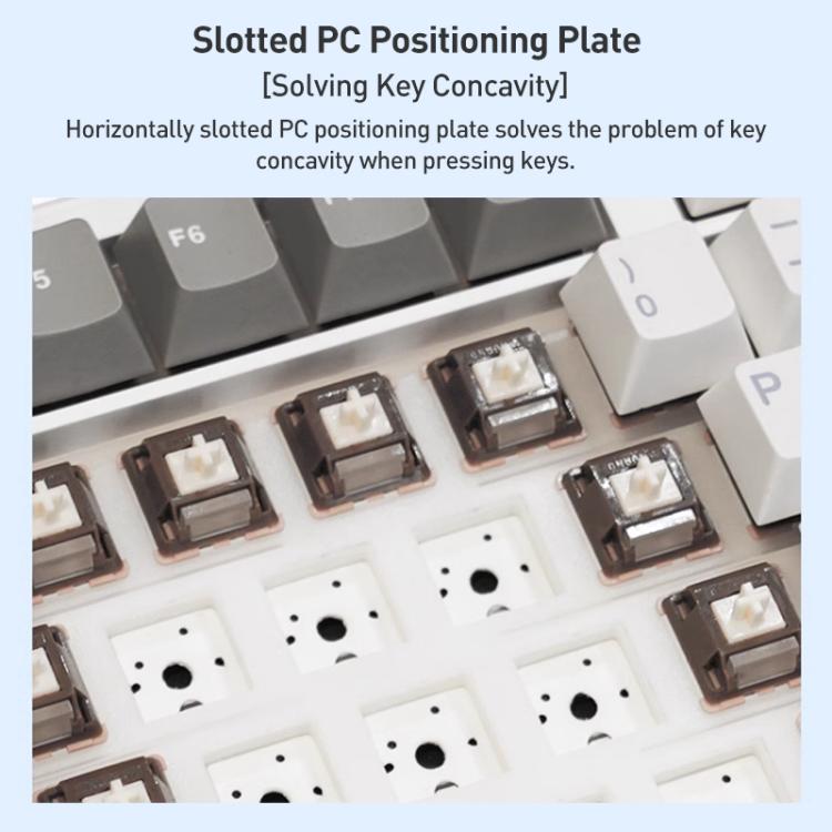 AULA F108 108 Keys Wired/2.4G/Bluetooth Three Model Customizable RGB Gaming Mechanical Keyboard(Gradient Blue Wind Axis) - Wireless Keyboard by AULA | Online Shopping UK | buy2fix