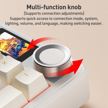 AULA F108 Pro 108 Keys Wired/2.4G/Bluetooth Three Model Customizable RGB Gaming Mechanical Keyboard(Fine Dust Grey) - Wireless Keyboard by AULA | Online Shopping UK | buy2fix