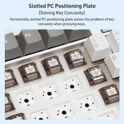 AULA F108 Pro 108 Keys Wired/2.4G/Bluetooth Three Model Customizable RGB Gaming Mechanical Keyboard(Glacier Blue) - Wireless Keyboard by AULA | Online Shopping UK | buy2fix