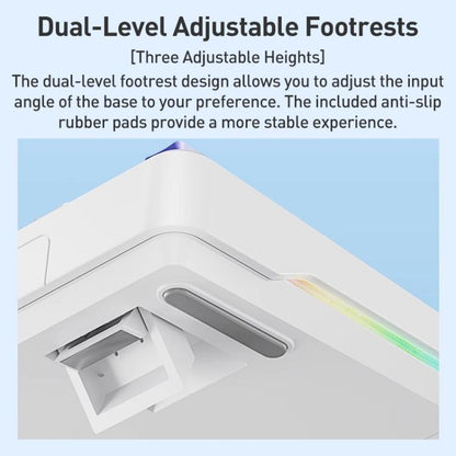 AULA F108 Pro 108 Keys Wired/2.4G/Bluetooth Three Model Customizable RGB Gaming Mechanical Keyboard(Glacier Blue) - Wireless Keyboard by AULA | Online Shopping UK | buy2fix