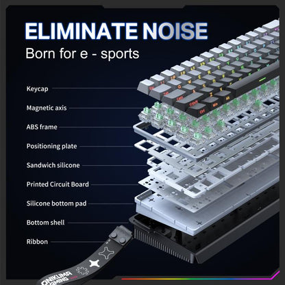 ONIKUMA G69 68 Keys RGB Lighting Wired Magnetic Axis Keyboard(Black) - Wired Keyboard by ONIKUMA | Online Shopping UK | buy2fix