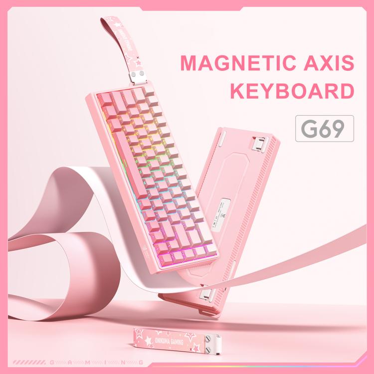 ONIKUMA G69 68 Keys RGB Lighting Wired Magnetic Axis Keyboard(Pink) - Wired Keyboard by ONIKUMA | Online Shopping UK | buy2fix