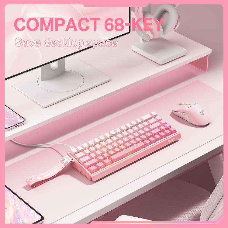 ONIKUMA G69 68 Keys RGB Lighting Wired Magnetic Axis Keyboard(Pink) - Wired Keyboard by ONIKUMA | Online Shopping UK | buy2fix