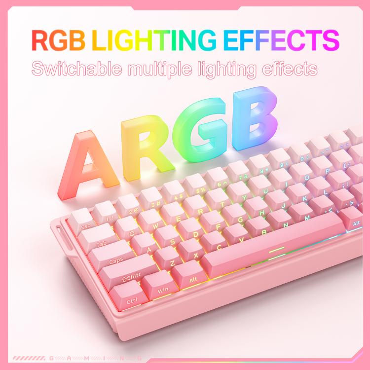 ONIKUMA G69 68 Keys RGB Lighting Wired Magnetic Axis Keyboard(Pink) - Wired Keyboard by ONIKUMA | Online Shopping UK | buy2fix