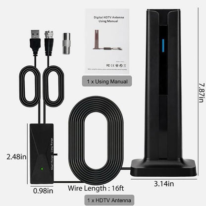 4K HD Digital TV Antenna ATSC Terrestrial Wave Antenna Receiver(Black) - DVB-T & Simulation Antenna by buy2fix | Online Shopping UK | buy2fix