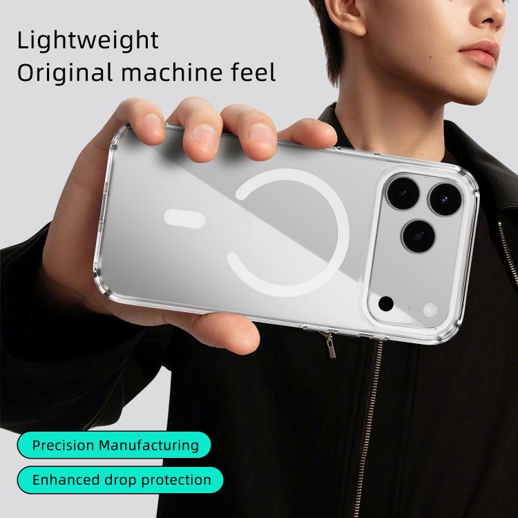 For iPhone 17 Pro Max ABEEL MagSafe Magnetic Color Ring Anti-scratch Transparent Phone Case(White) - iPhone 17 Pro Max Cases by buy2fix | Online Shopping UK | buy2fix