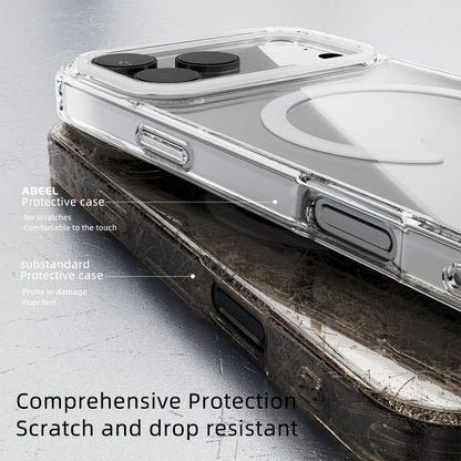For iPhone 17 Pro Max ABEEL MagSafe Magnetic Color Ring Anti-scratch Transparent Phone Case(White) - iPhone 17 Pro Max Cases by buy2fix | Online Shopping UK | buy2fix
